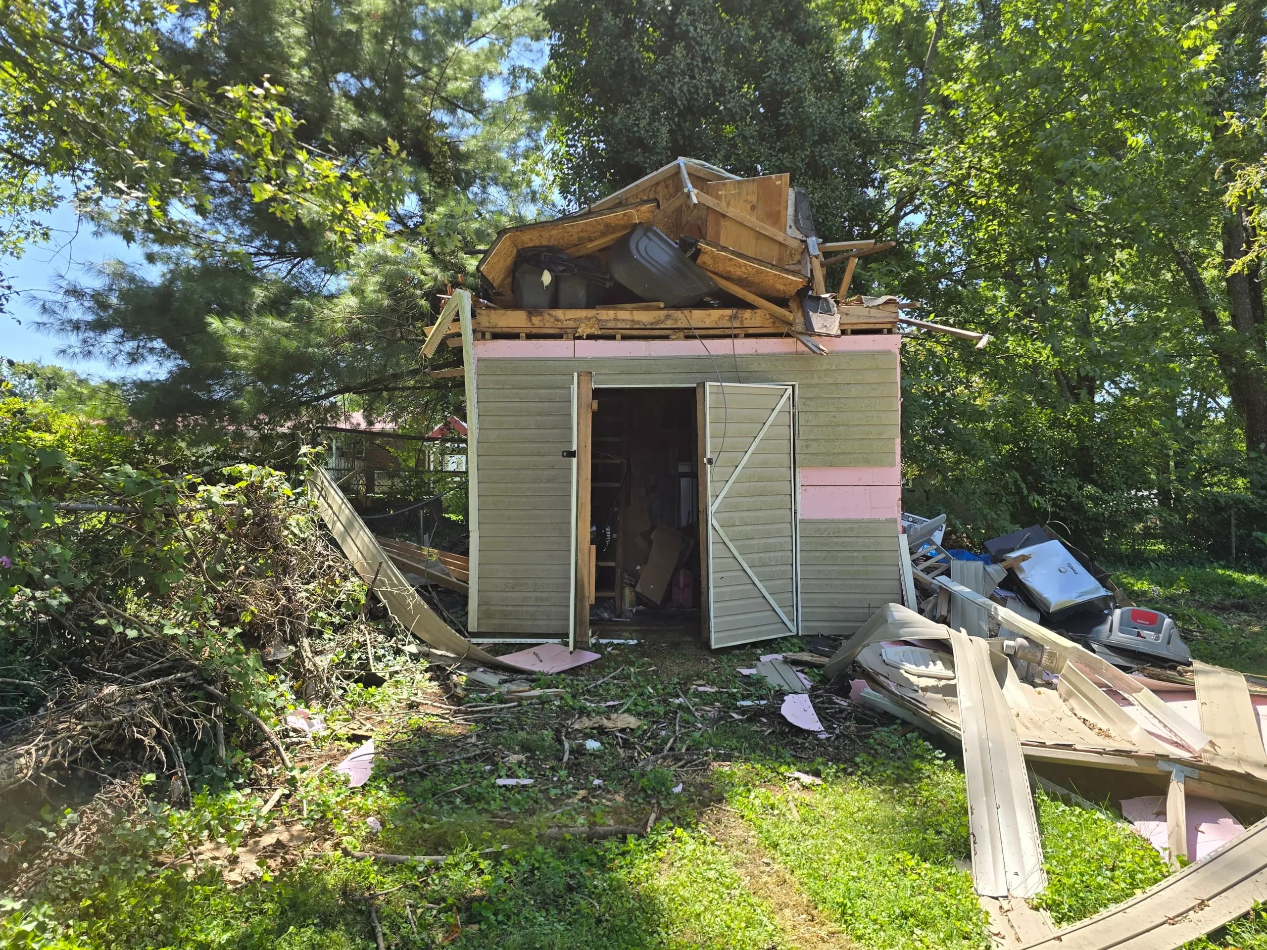 Old and damaged shed removal by Kraken Junk Removal