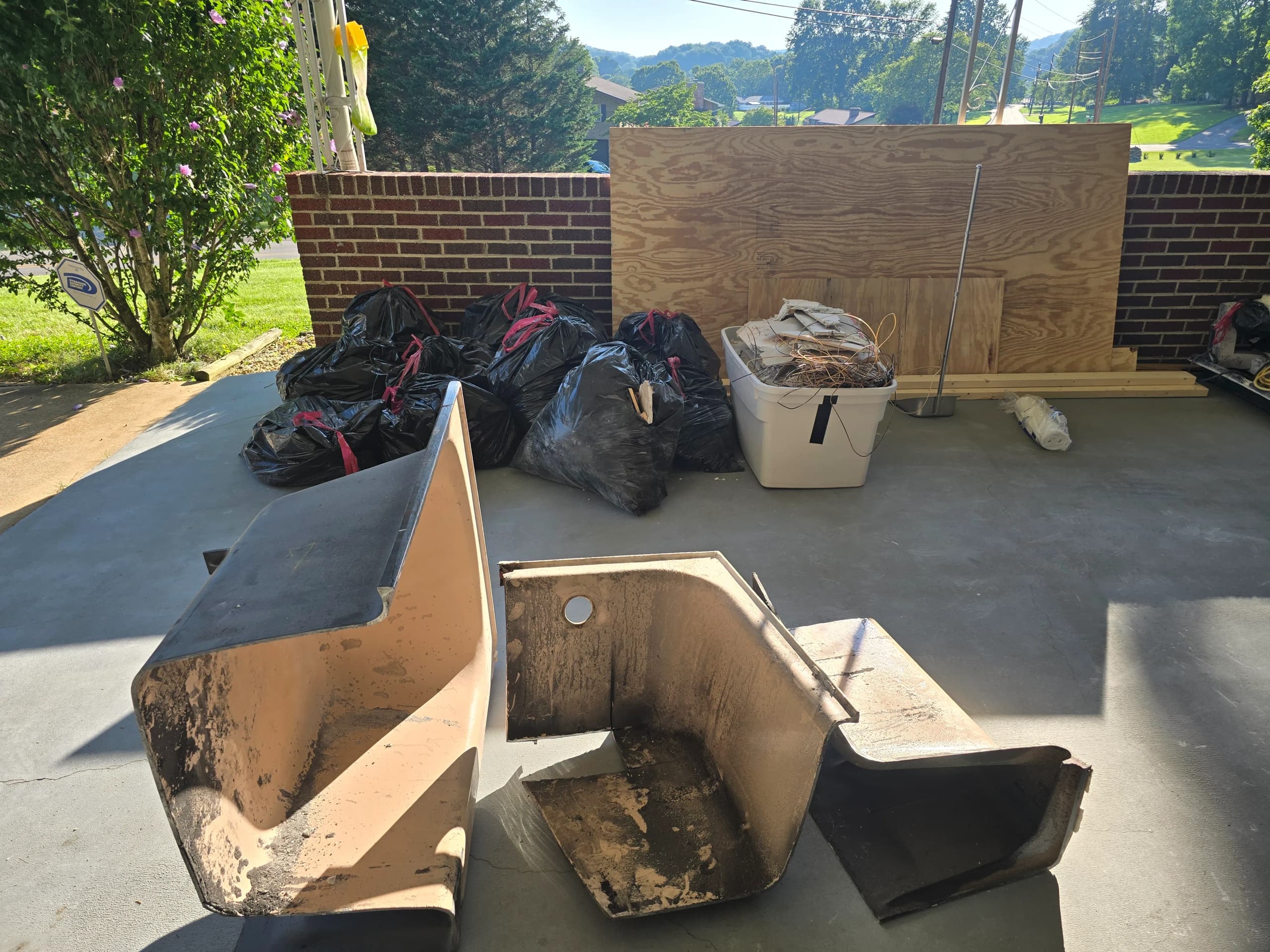 Construction debris before removal in Bristol, TN