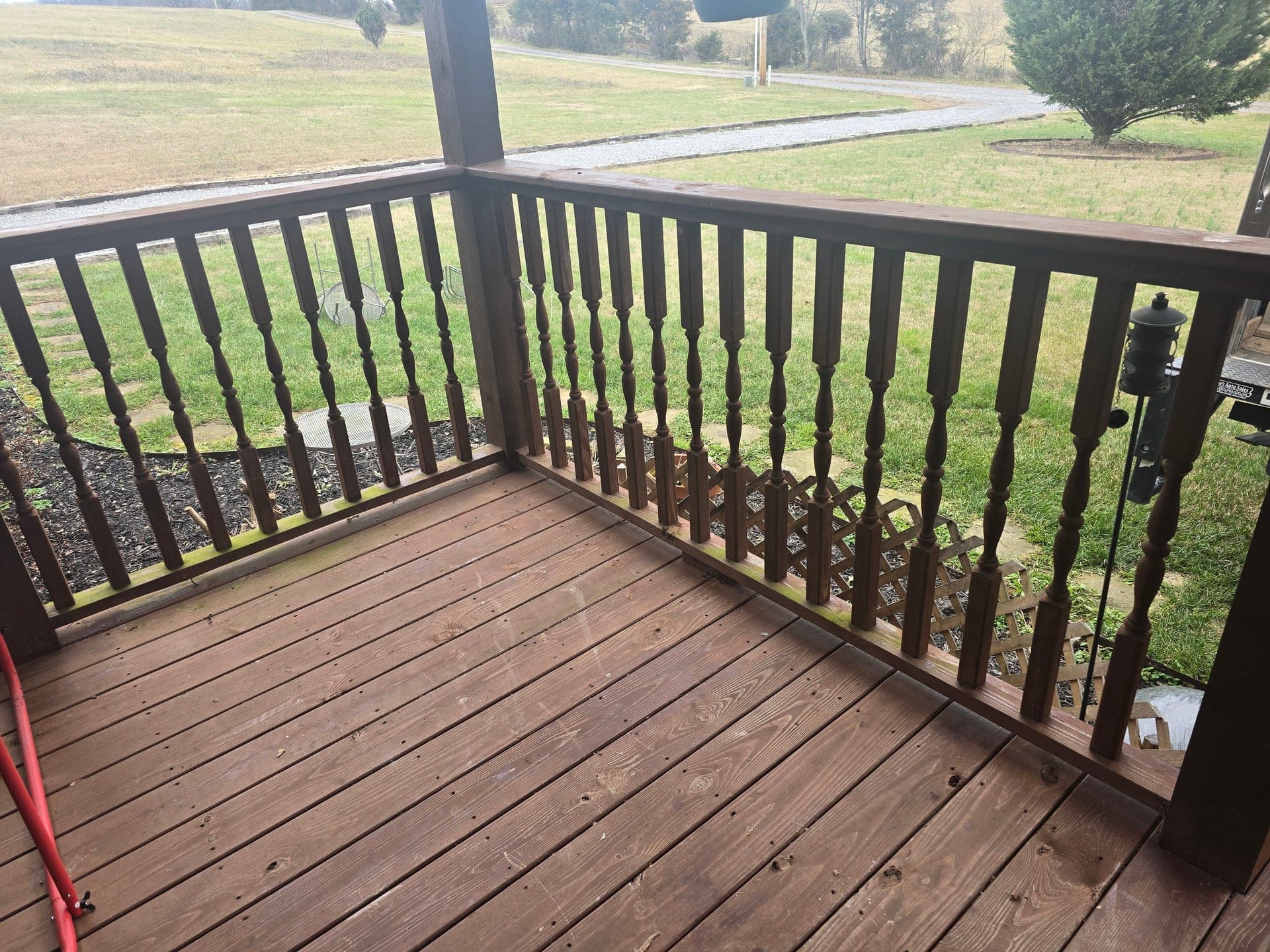 Cleared wooden porch after an estate cleanout in Kingsport, TN