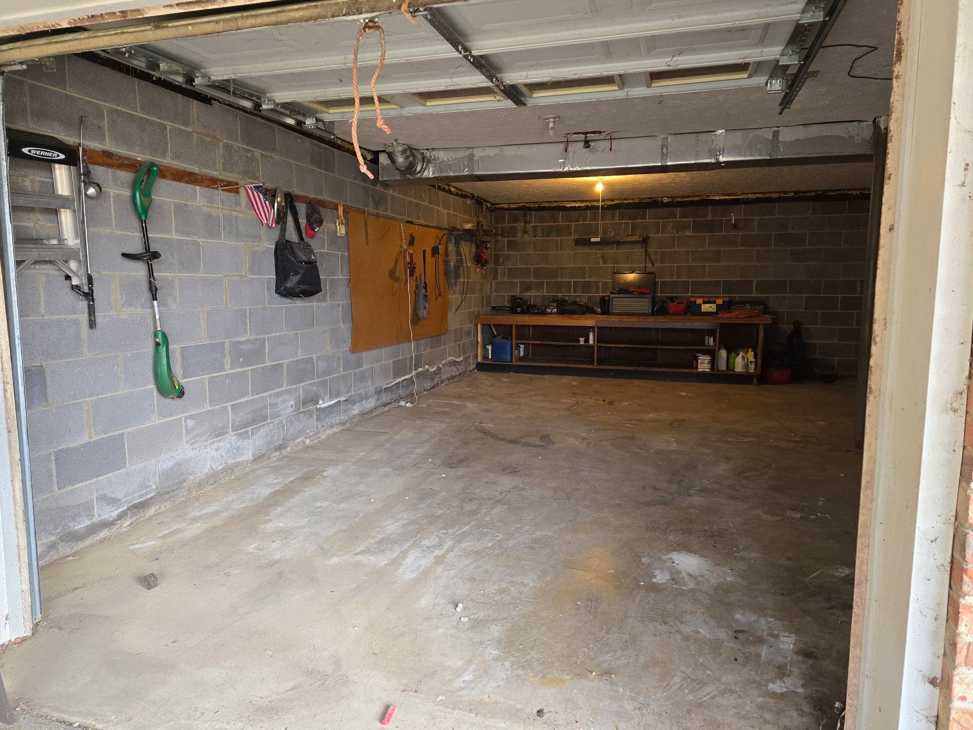 Cleared garage after a cleanout in Kingsport, TN
