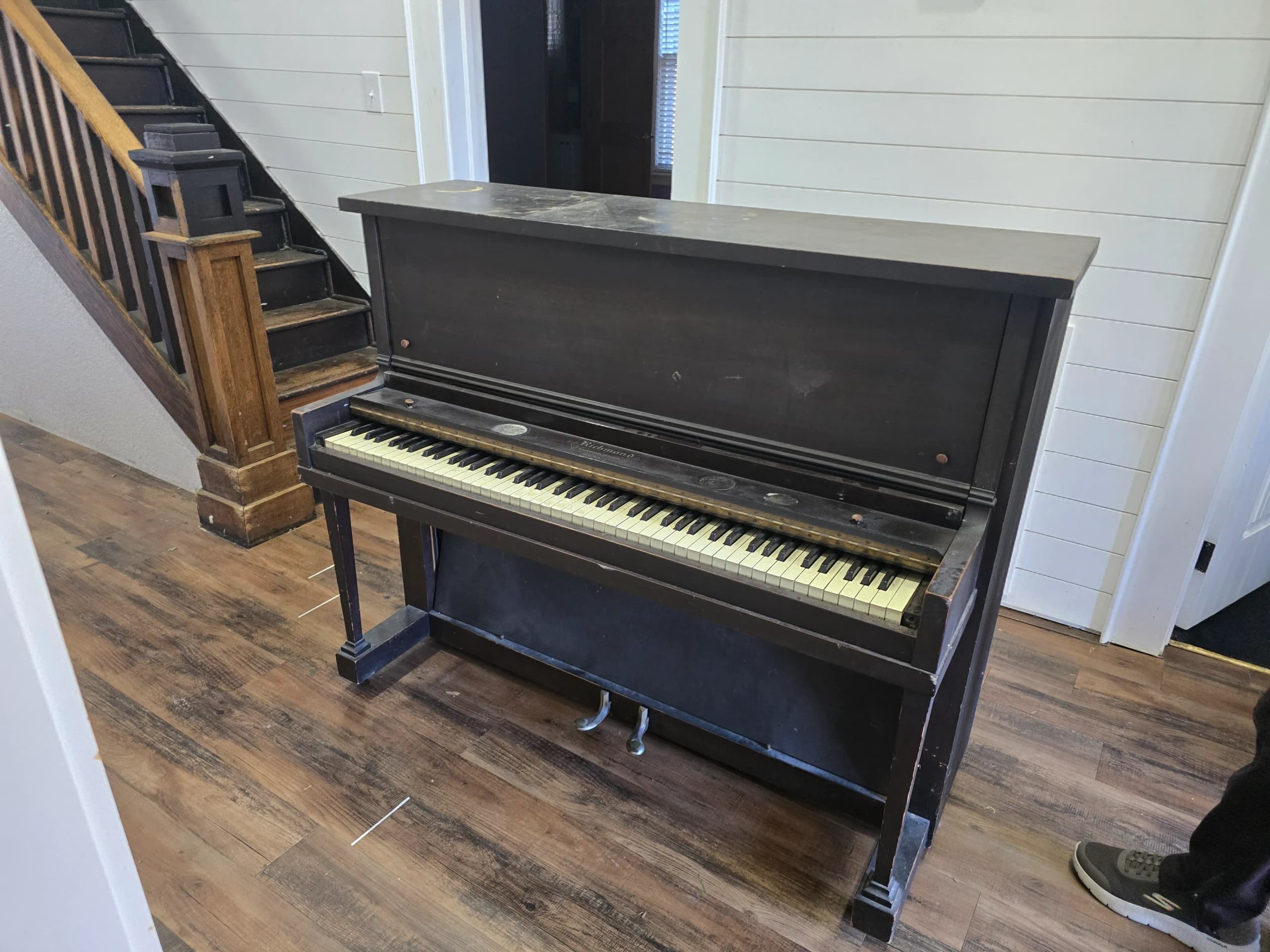 Piano before removal in Bristol, TN