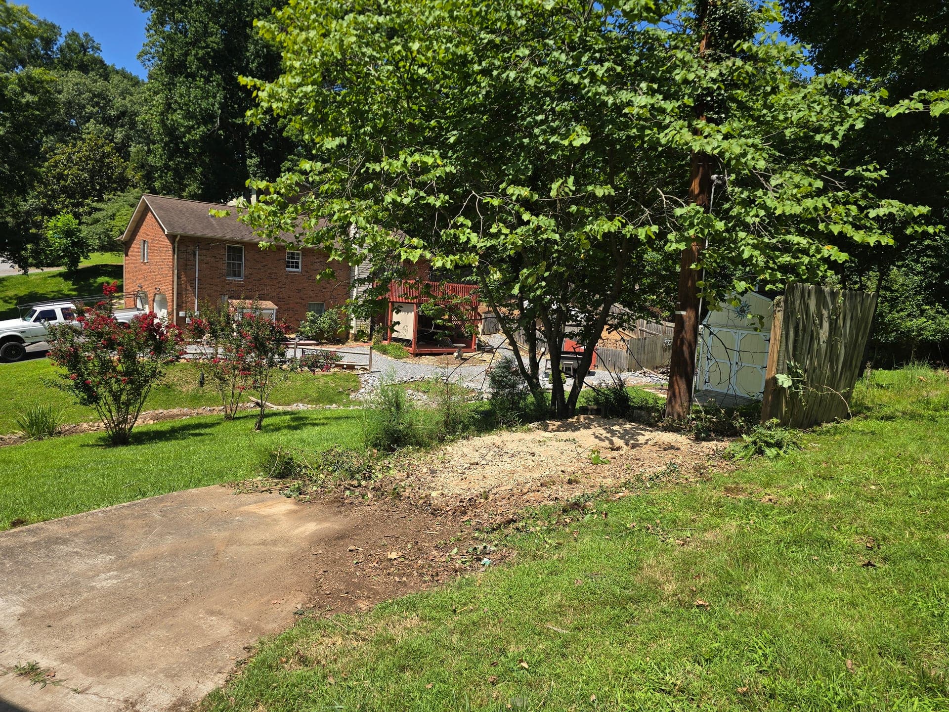 Yard after shed removal in Johnson City, TN