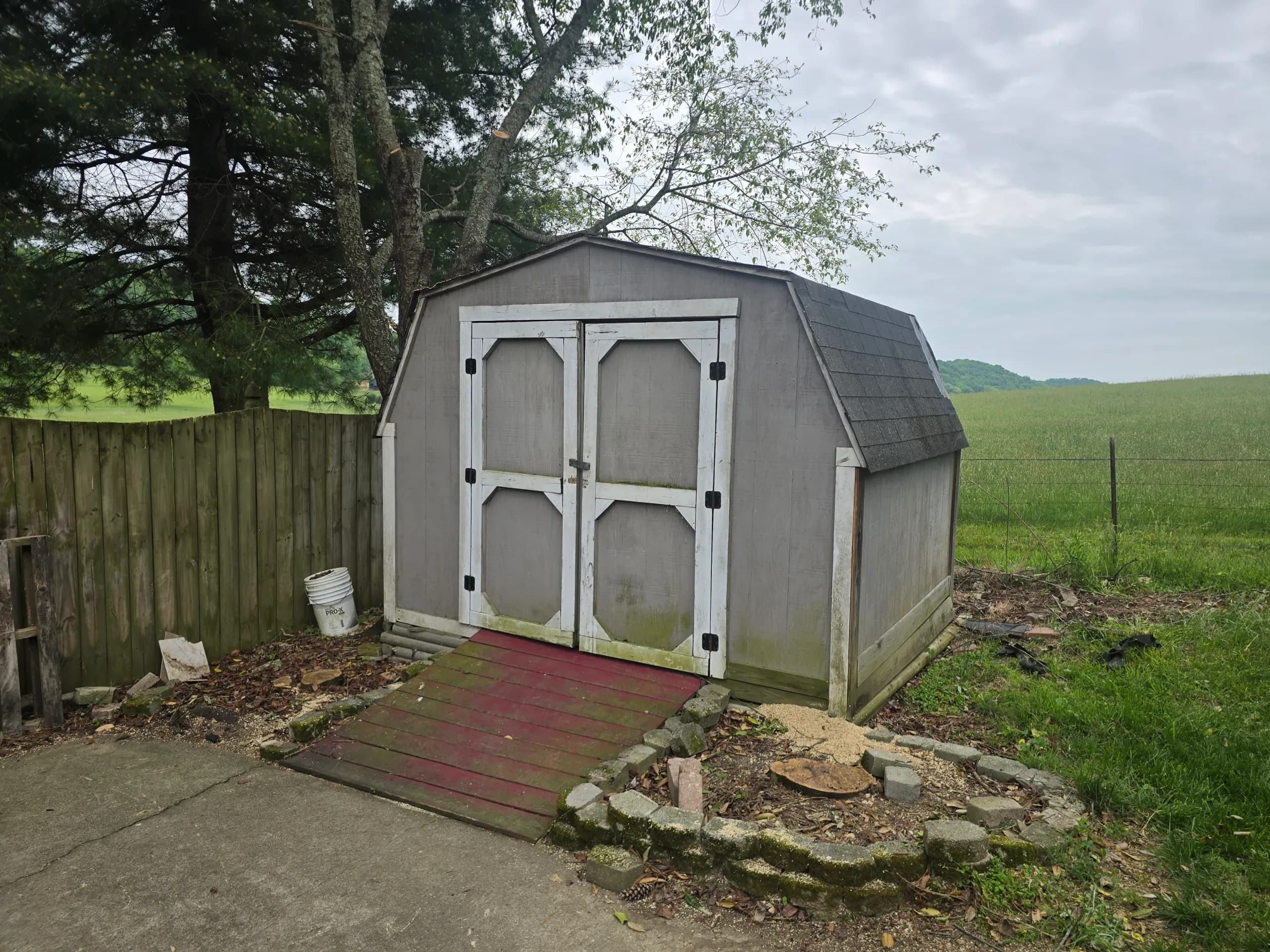 Shed before teardown and removal in Gray, TN