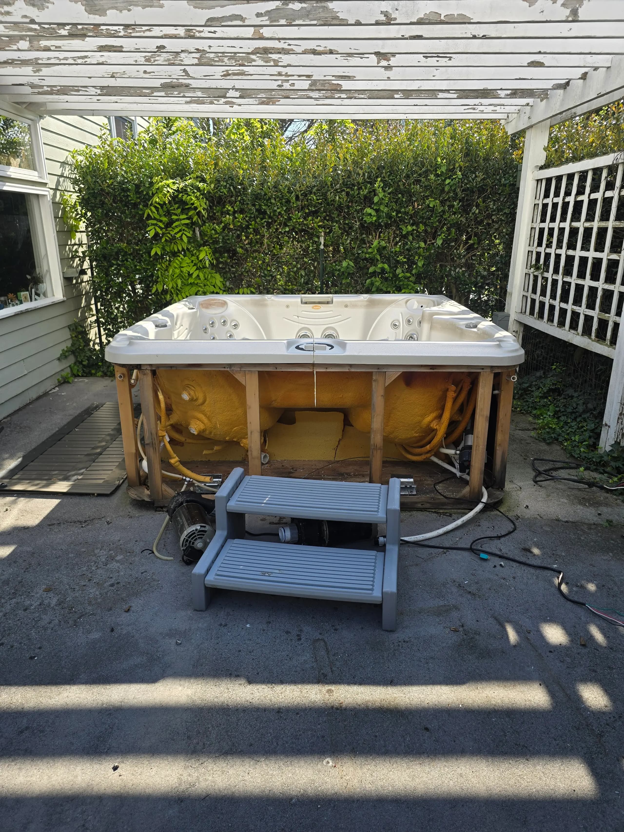 Hot tub removal and demolition by Kraken Junk Removal
