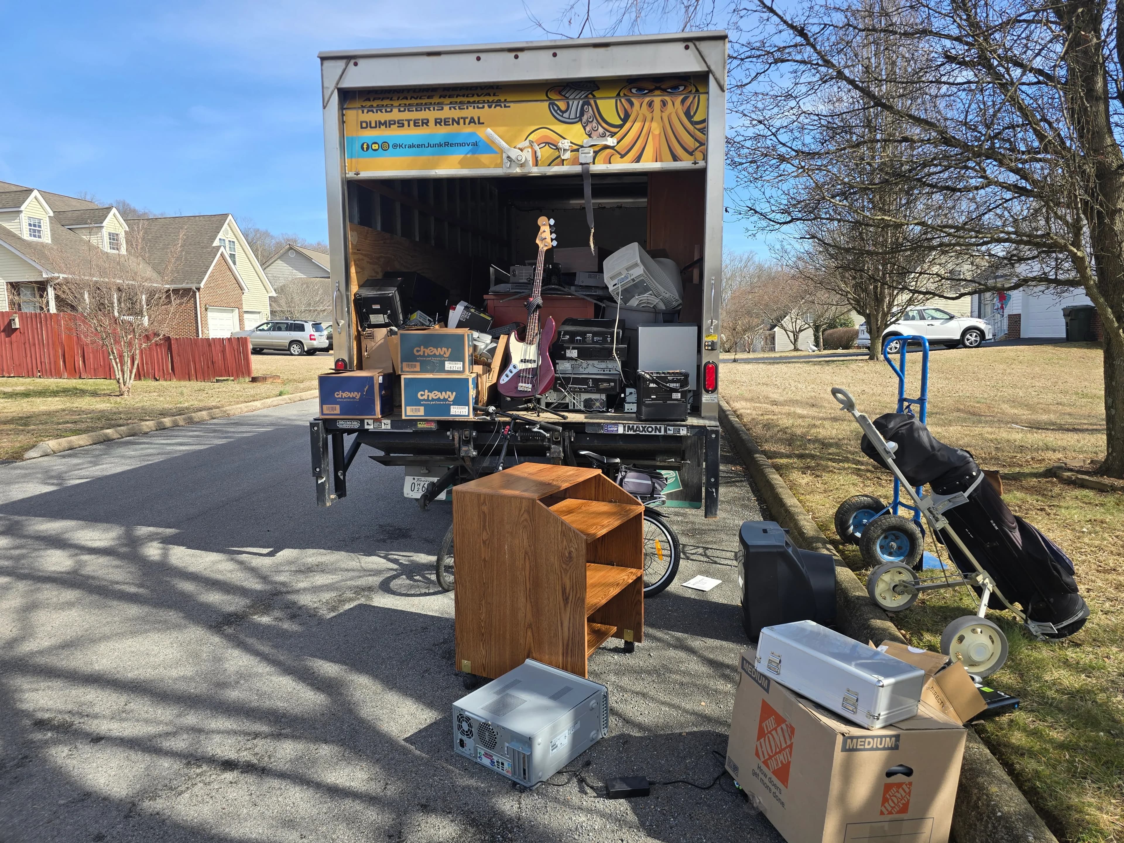 Household junk and bulky items Kraken Junk Removal hauls from homes