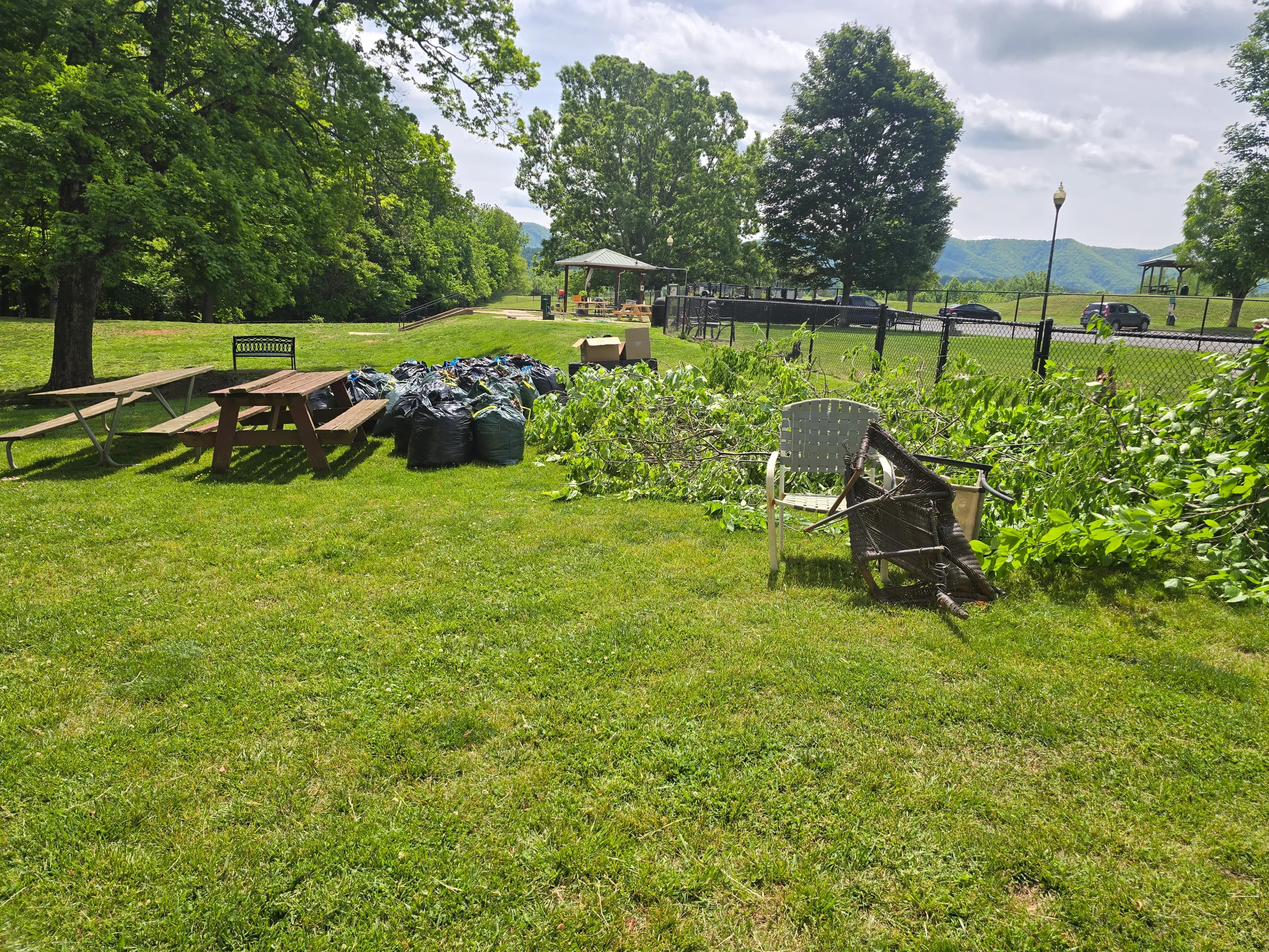 Yard debris and outdoor junk ready for removal in Johnson City, TN
