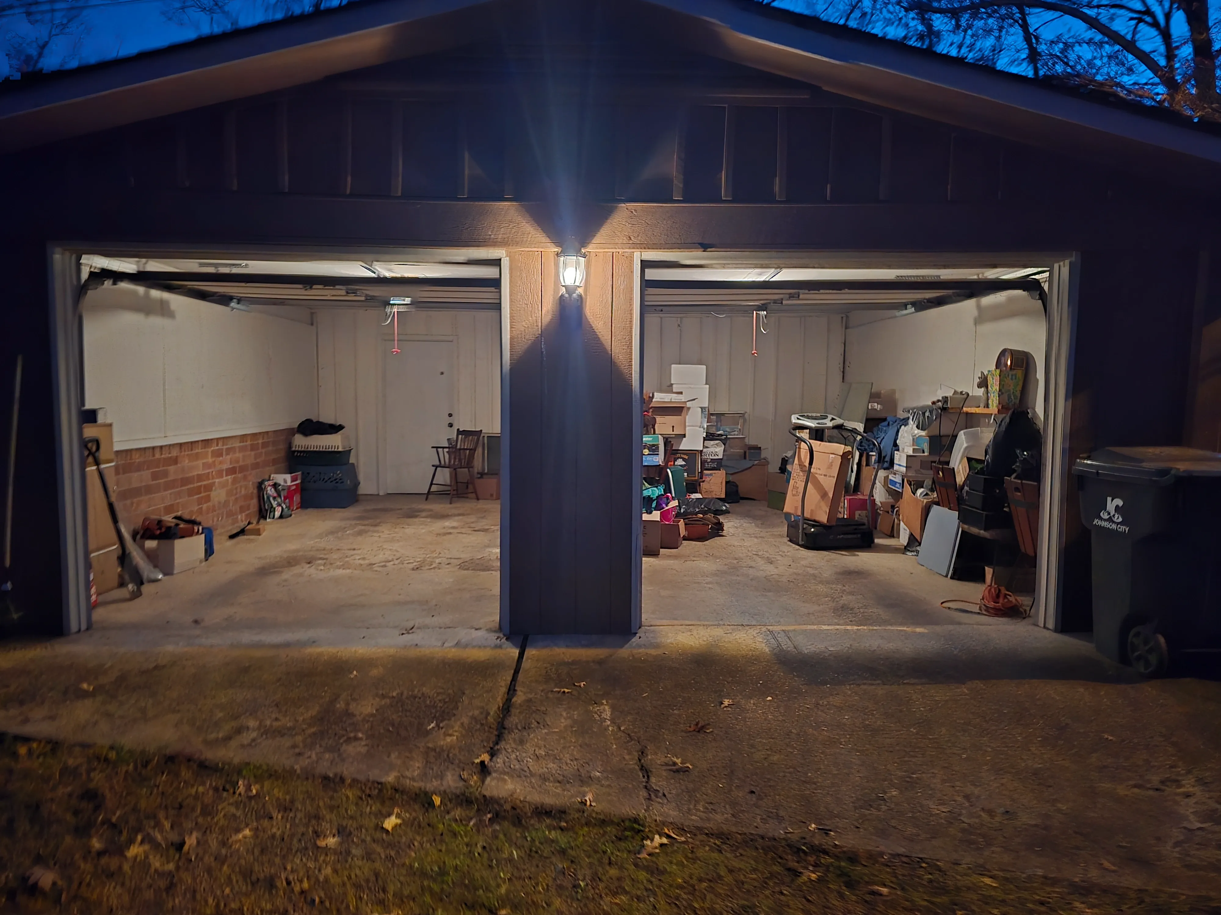 Two-car garage after junk removal in Piney Flats, TN