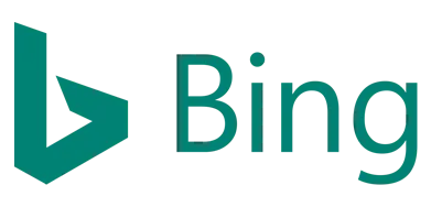 Bing logo, representing Microsoft's search engine known for web, video, image, and map search capabilities.