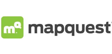 MapQuest logo, depicting the web-based service for maps and driving directions.