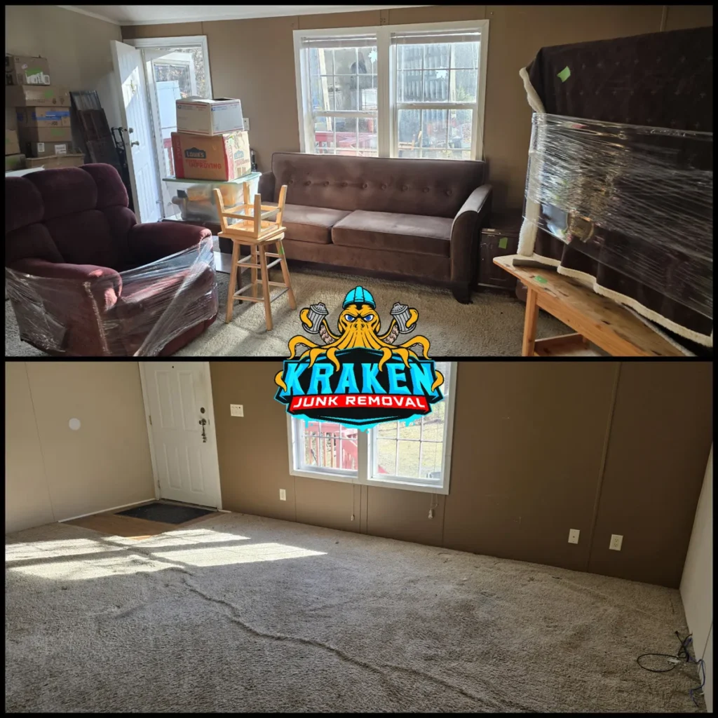 Professional moving cleanout services by Kraken Junk Removal in Tri-Cities, TN, ensuring a stress-free transition for homes and businesses.